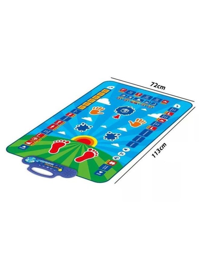 سجادة الصلاة الذكية للأطفال – تعليم تفاعلي بخطوات الصلاة – 36 زرًا حساسًا باللمس – تدعم 7 لغات – تلاوة سور وأدعية – مقاومة للماء والحريق – فصل تلقائي للطاقة – أداة تعليمية آمنة ومبتكرة – الحجم التقريبي 115*70 سم – مناسبة لجميع الأعمار والمراحل - Image 3